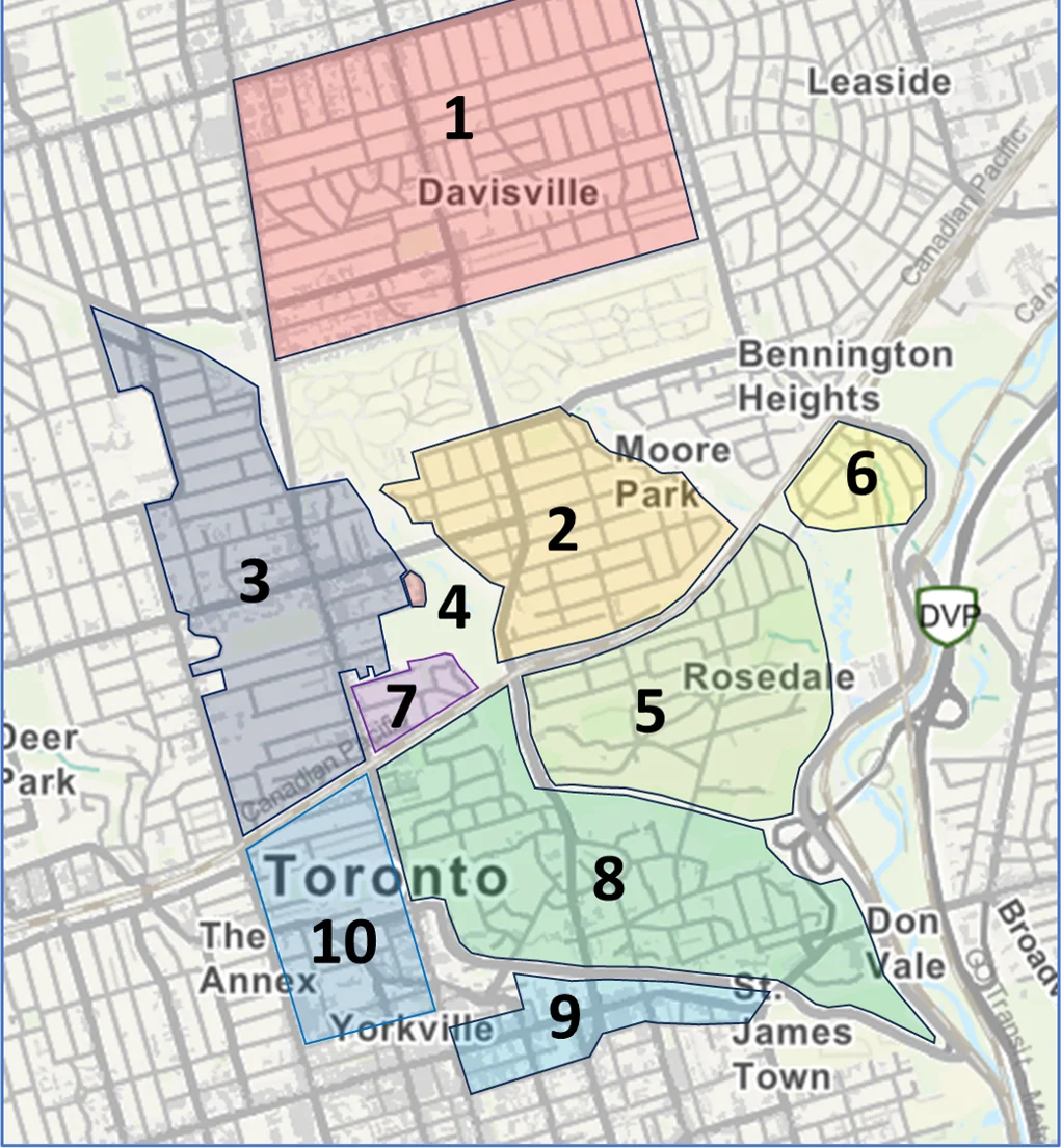 Map-of-Member-RAs Map showing different coloured areas indicating different residents associations
