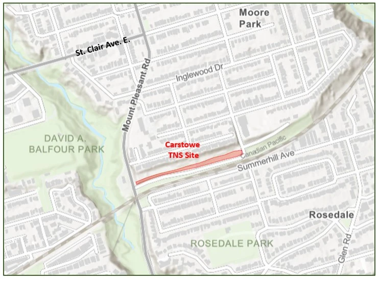 A map showing the location of the Carstowe stewardship site.